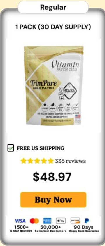 TrimPure Gold Patch regular pack for daily weight management Pack for 30day